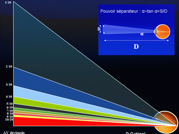 progression acuité visuelle décimale