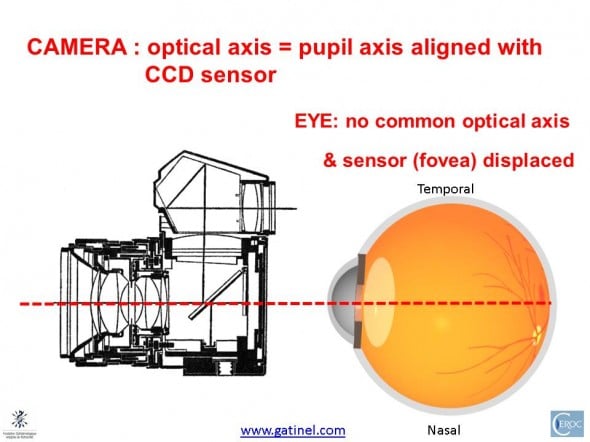 eye non centered optical system