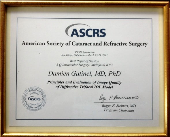 Pris ASCRS 2011 Dr Gatinel award