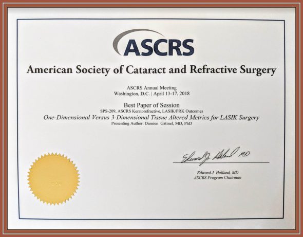 award damien gatinel ASCRS