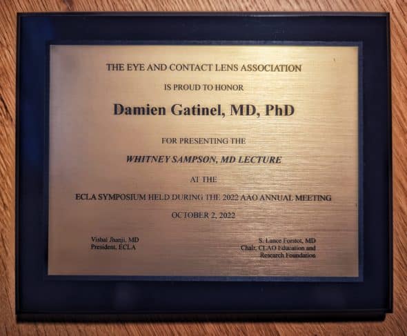 Whitney G Sampson Lecture Damien Gatinel AAO 2022